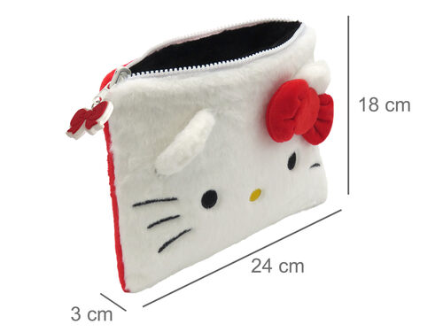 Sanrio Hello Kitty Hello Kitty+ Kuromi Reversible Plush Toiletry Bag 24CM