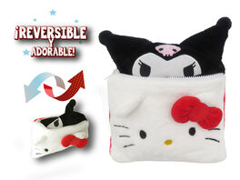 Sanrio Hello Kitty Hello Kitty+ Kuromi Reversible Plush Toiletry Bag 24CM
