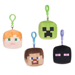 Minecraft Bagclip Head Plush 12cm 4mod asst