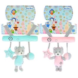 Pink-Green Bear Activity Crib Hanger