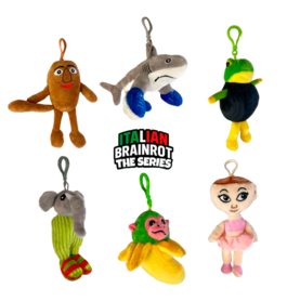 Italian Brainrot AI Plush Keychain 6Mod ASST with clip 13cm