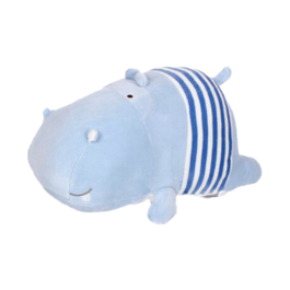 BEE Plush Striped Hippopotamus Blue  20cm