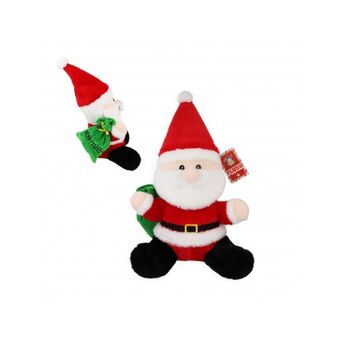 Santa plush toy with sack, 23cm