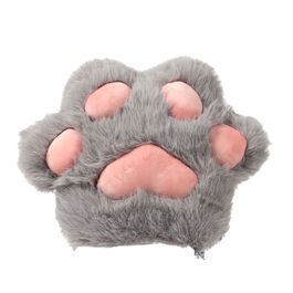 Grey cat paw print cushion 40x35 cm