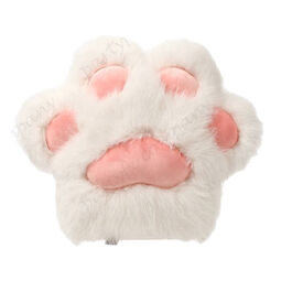 White cat paw print cushion 40x35 cm