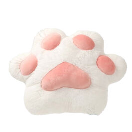 White cat paw print cushion 45x40 cm