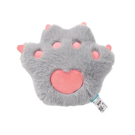 Grey cat paw print cushion 23x23 cm
