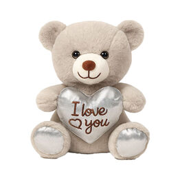 Grey teddy bear with heart 20 CM