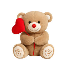 Brown Teddy Bear with Heart Balloon 20cm