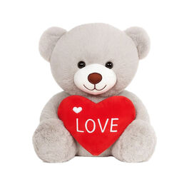 Rose Teddy bear hugging a red love heart 40cm