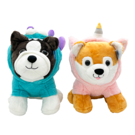 Stuffed dog Hond met Pakje 2Mod 32cm Asst