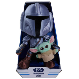 DISNEY STAR WARS MANDALORIAN W/MINI GROGU 26CM