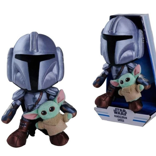 DISNEY STAR WARS MANDALORIAN W/MINI GROGU 26CM