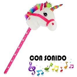 WHITE UNICORN STICK WITH SOUND 75CM