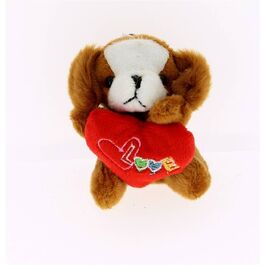 Dog with heart keychain