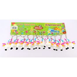Unicorn Rubber Keyring White