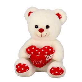 HEART CREAM BEAR + HEART 28CM