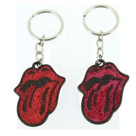 Tongue Glitter Metal Keyring