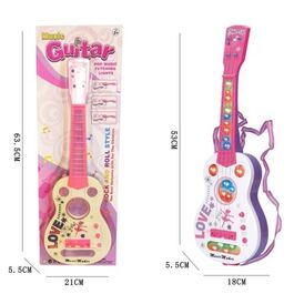 Pink/White Musical Guitar with Light 53 cm