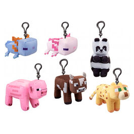 MINECRAFT ANIMAL PLUSH CLIP ON 13CM 6 ASSORTED